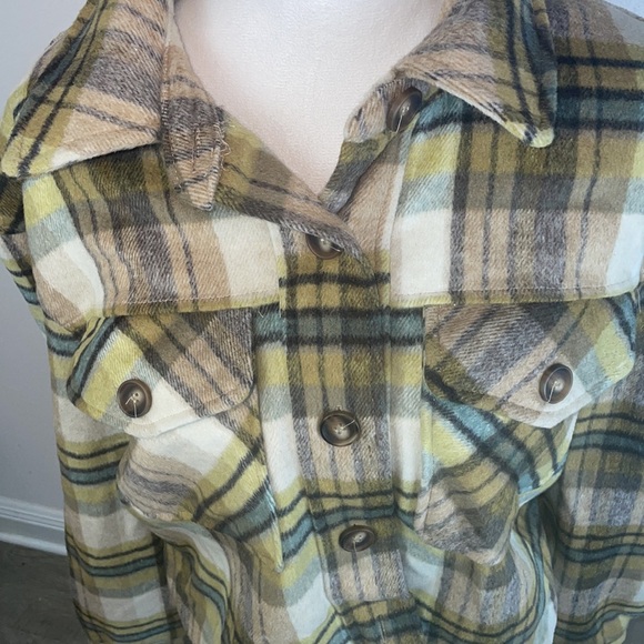 NWT $98 Bagatelle Green and Cream Utility Cropped Jacket - Picture 5 of 8